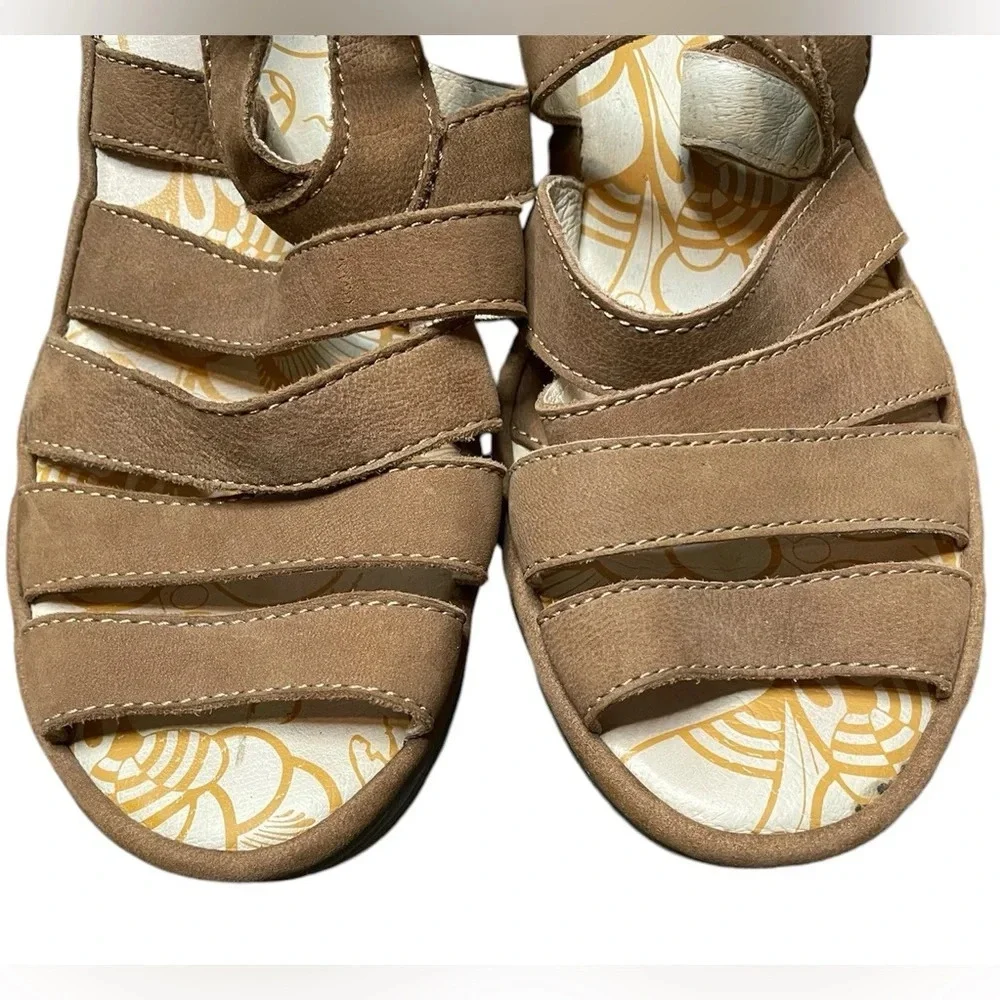 Fly London Yeba 895 Brown Suede Leather  Strappy Wedge Platform Sandals Size 40 - Picture 5 of 13